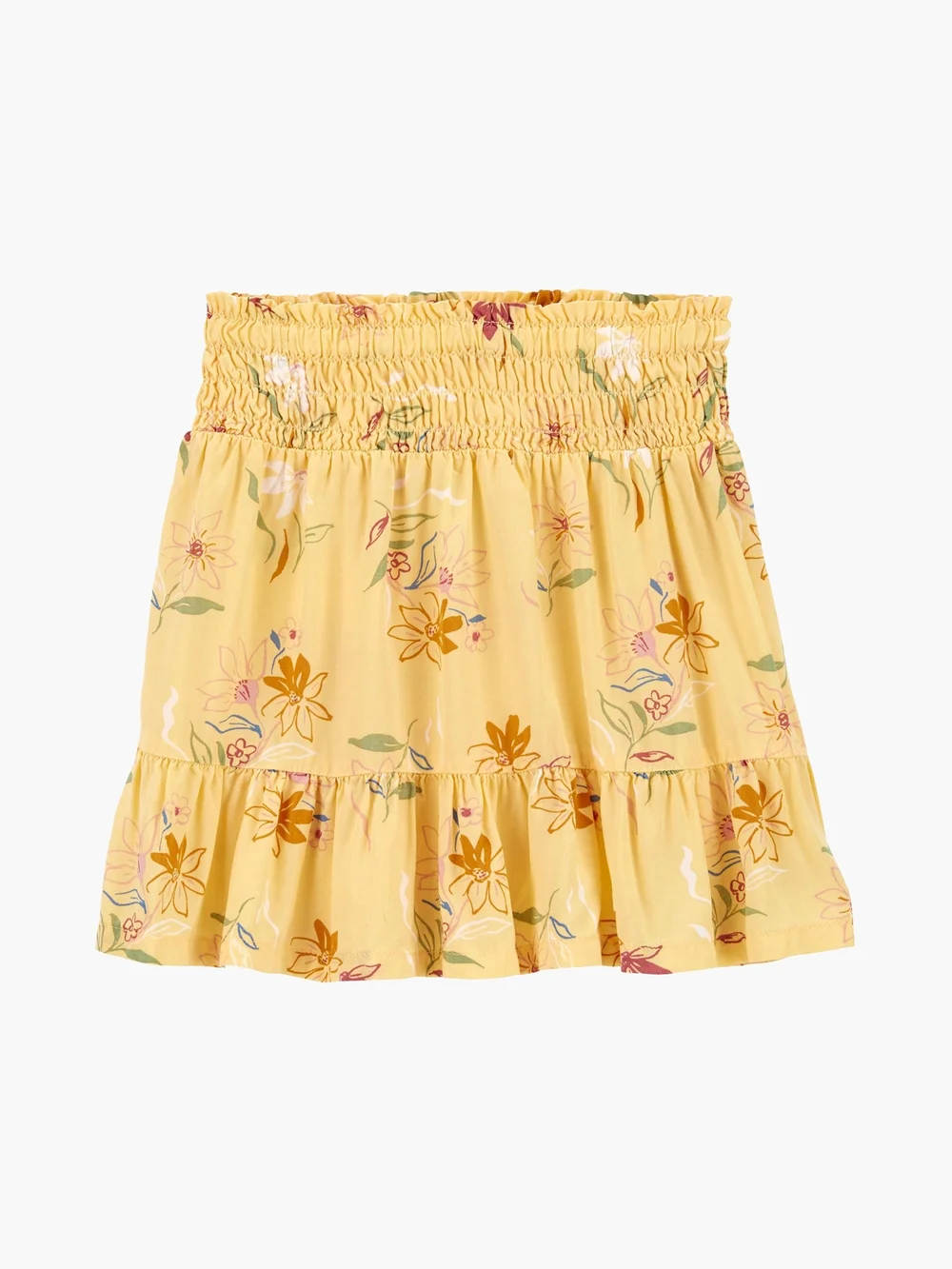 NWT Carter's Yellow Floral Smocked Ruffled Mini Skirt